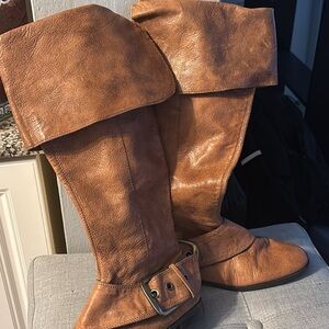 Nine West tan leather boots